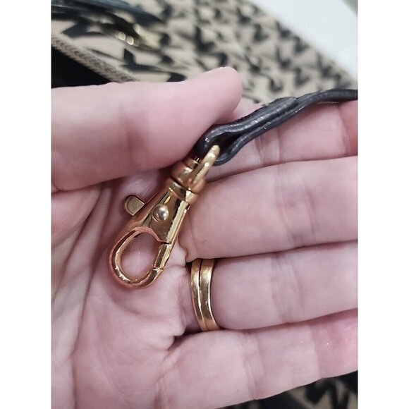 Michael Michael Kors MK Signature Khaki Canvas Tote Shoulder Bag 15X12X5 - Picture 14 of 16